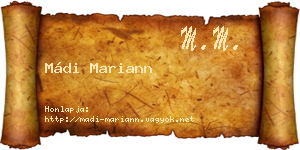 Mádi Mariann névjegykártya