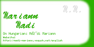 mariann madi business card